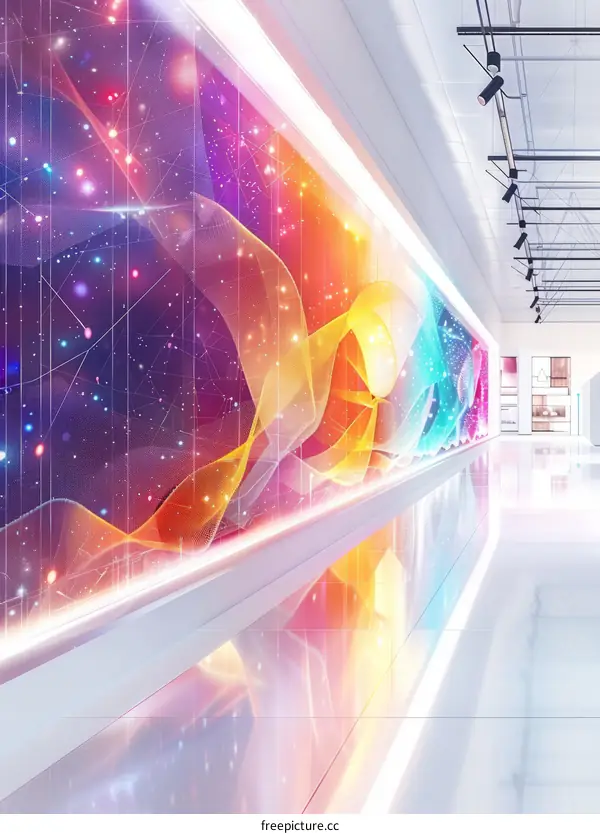 Abstract Colorful Gradient Background with Wavy Lines