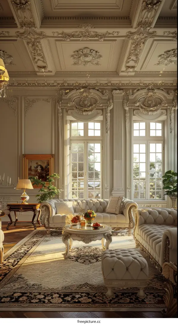 Grand Luxurious Modern Living Room with Sophisticated Decor