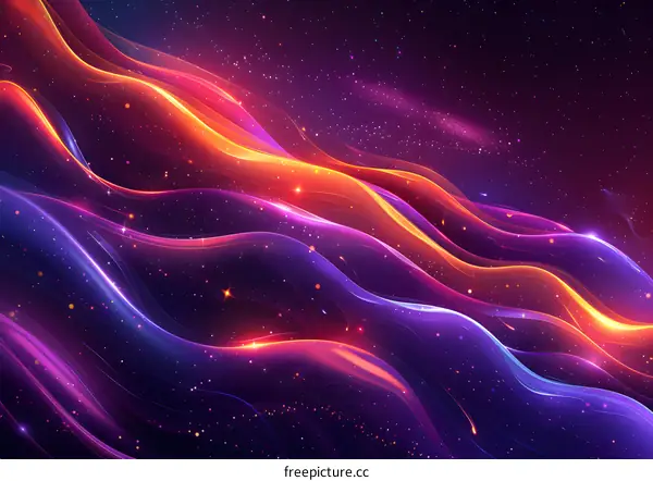 Colorful abstract glowing futuristic wavy background