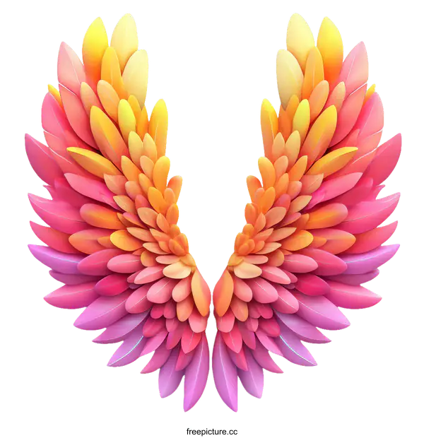 [Transparent Background PNG]Colorful Abstract Wings Illustration