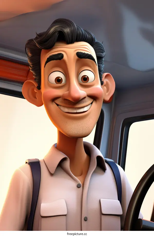 Happy smiling cartoon character