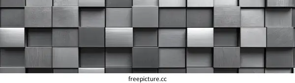 Abstract Gray Metal Square Tiles Background