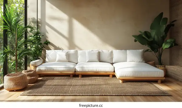 Modern Minimalist Living Room Design Illustration