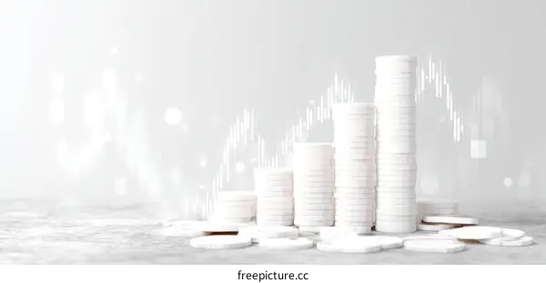 White Circular Stacks Illustrating Growth and Investment