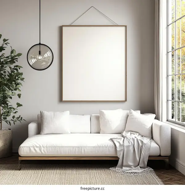 Modern Minimalist Living Room Mockup