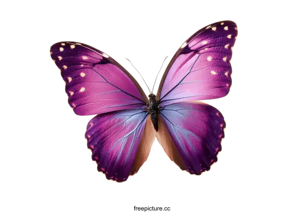 [Transparent Background PNG]Beautiful Purple Butterfly Isolated on White Background