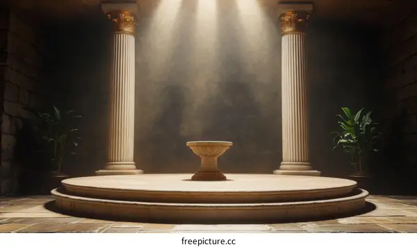 Ancient Roman Architectural Interior Design Illustration