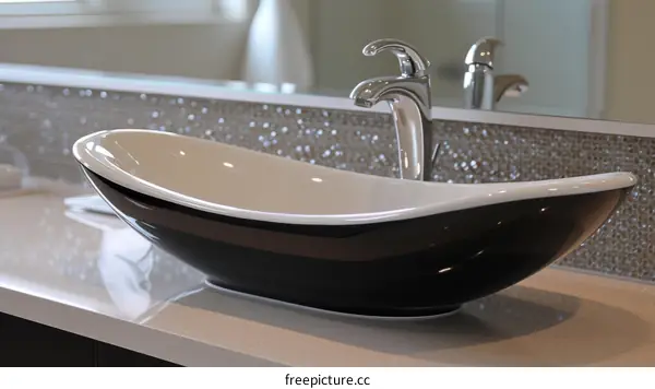 Black and white modern bathroom sink