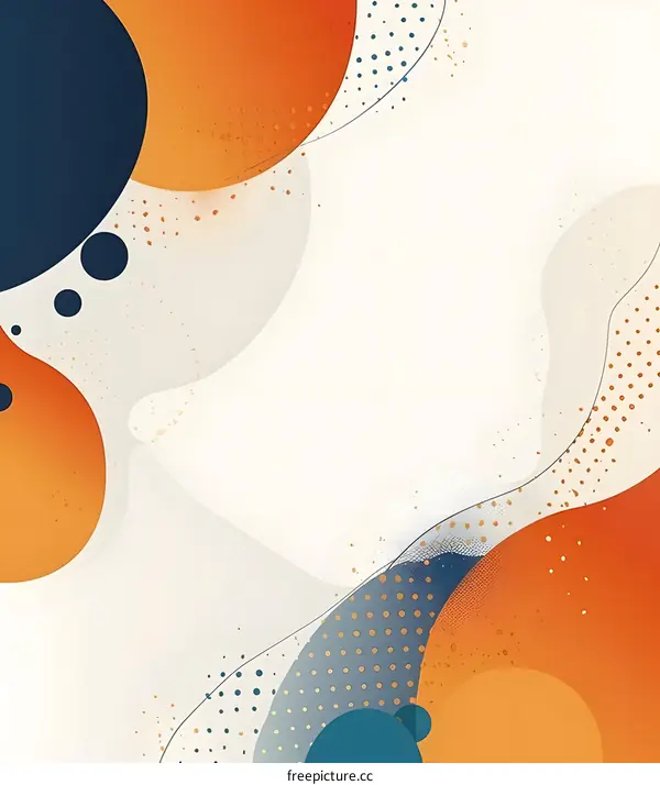 Abstract Background with Orange and Blue Shapes