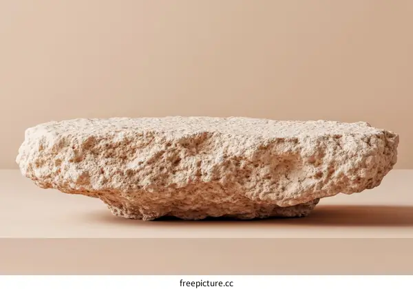 Beige Rock Display Stand for Product Presentation