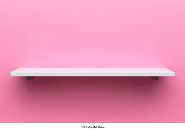 Simple White Shelf Against a Pink Background
