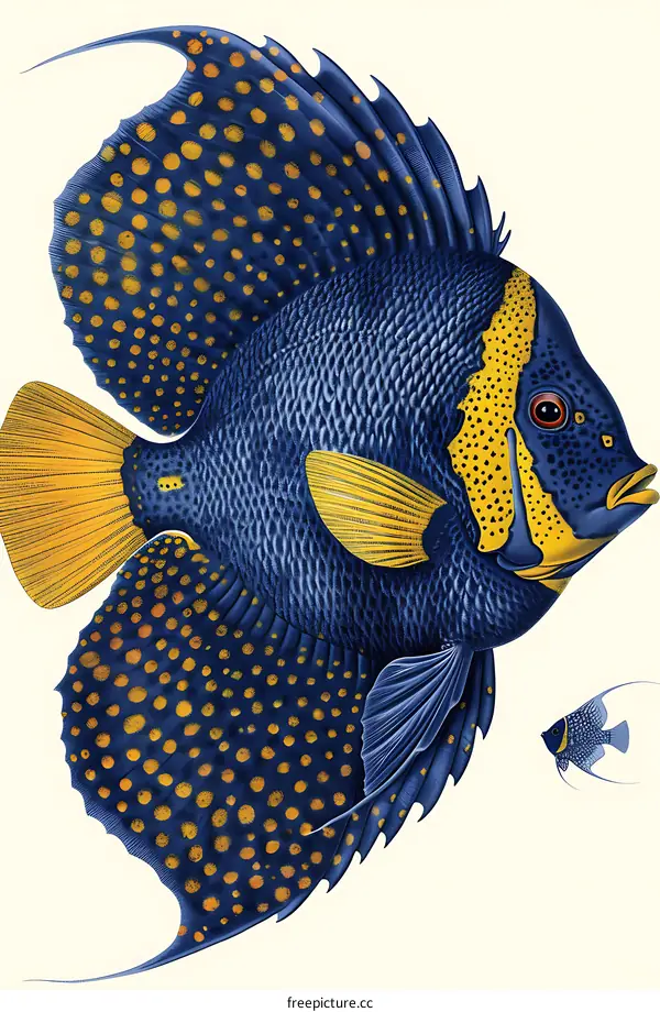 Blue and Yellow Fish Illustration