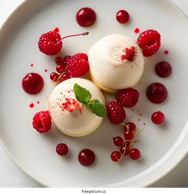 White chocolate and raspberry dessert