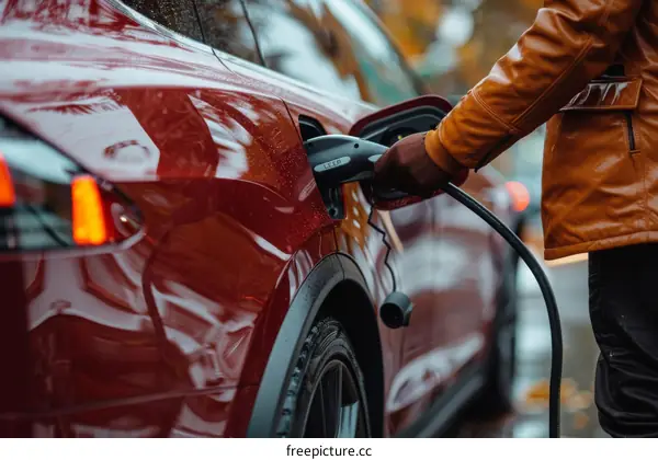 Charging Electric Vehicle with Person