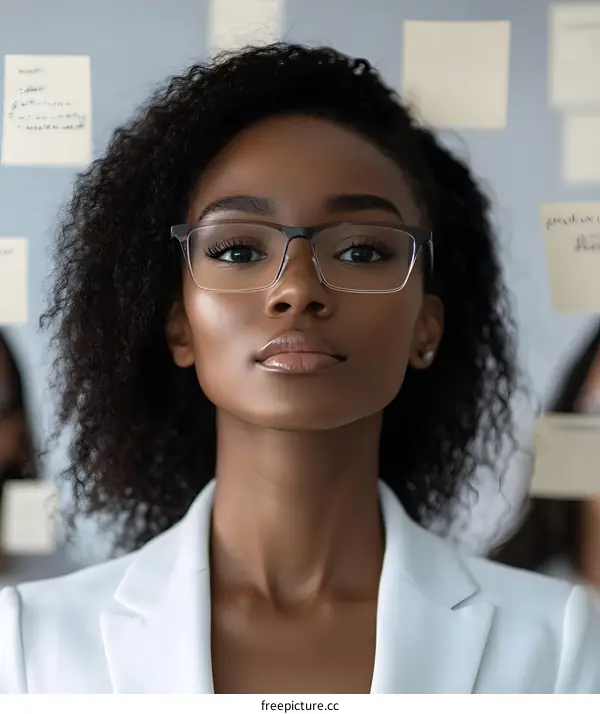 Portrait of Confident Black Woman Wearing Glasses