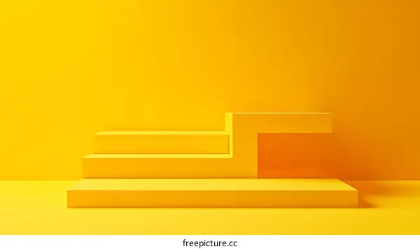 Yellow Geometric Steps Display Stage