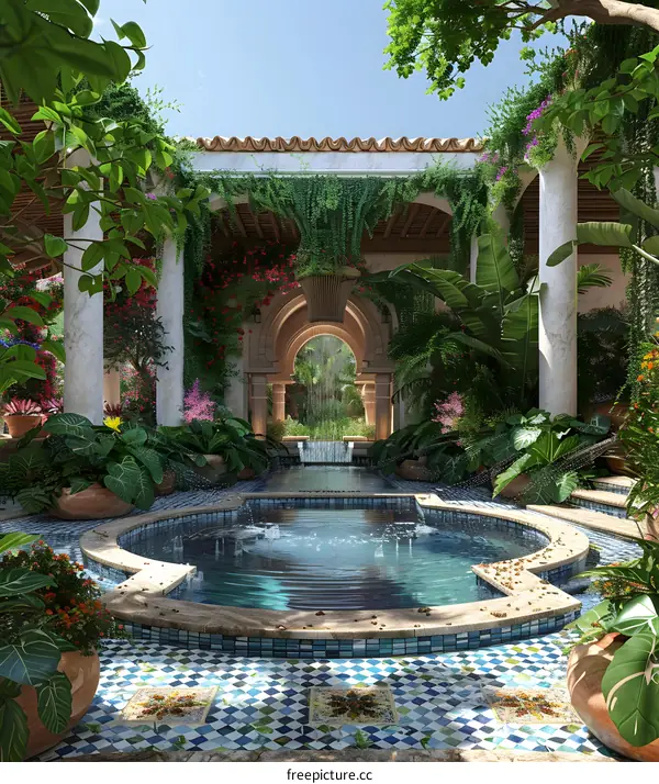 Luxurious courtyard oasis