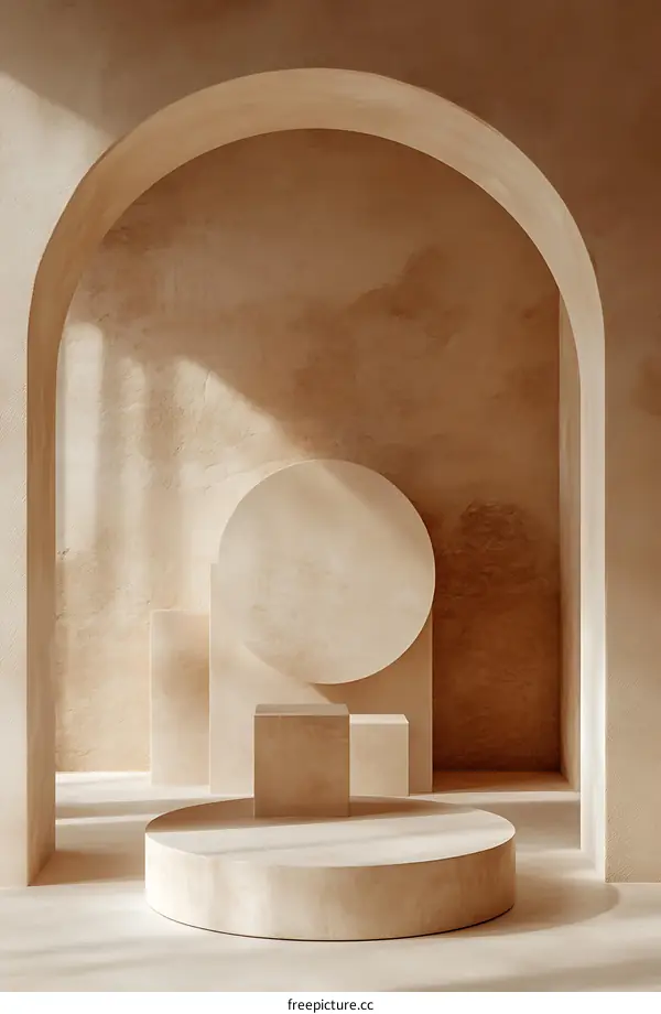 Beige Minimalist Architectural Display Background