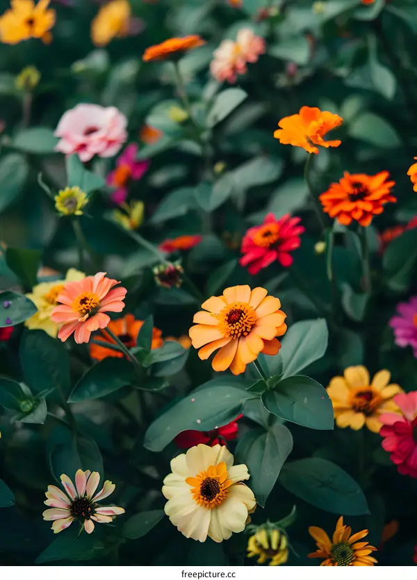 Colorful Flowers in a Garden