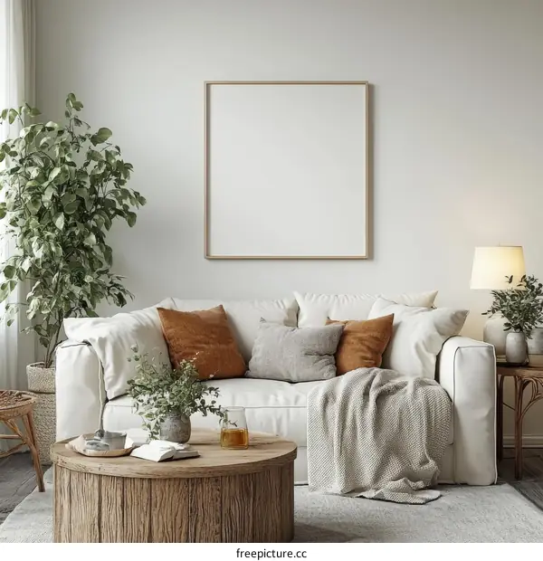 Modern Rustic Living Room Mockup