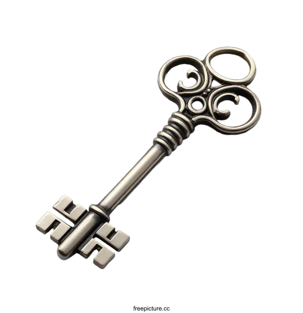 [Transparent Background PNG]Antique Key Detail Shot on White Background