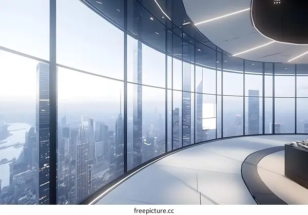 Modern Office with Panoramic City View