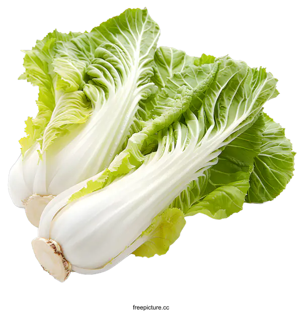 [Transparent Background PNG]Two fresh bok choy on white