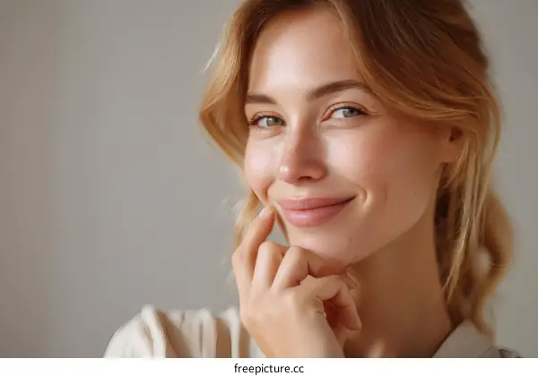 Close-up Portrait of a Beautiful Blonde Woman