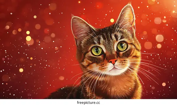 Close Up Illustration of a Tabby Cat