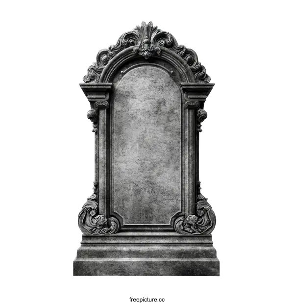 [Transparent Background PNG]Vintage Ornate Gravestone Illustration
