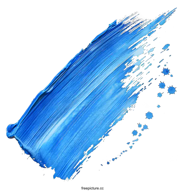 [Transparent Background PNG]Abstract Blue Paint Stroke On White Background