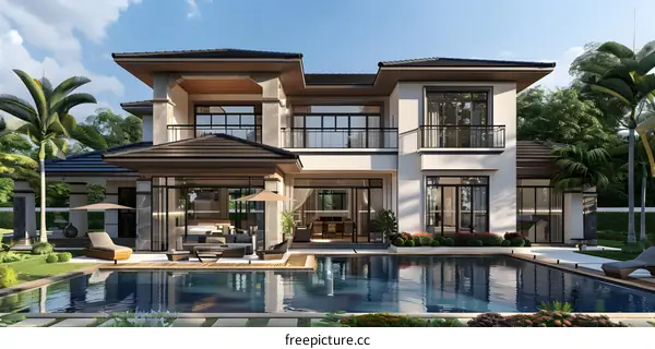 Modern house with swimming pool