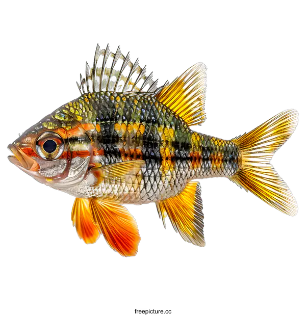 [Transparent Background PNG]Colorful Fish on White Background