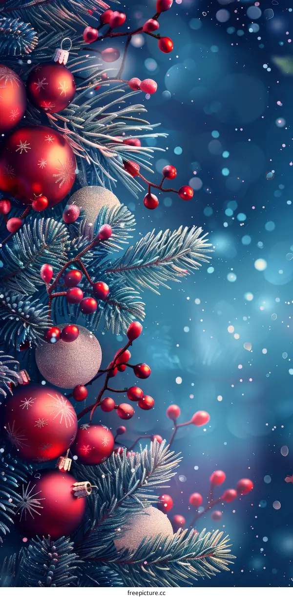 Christmas tree branches decorated for Christmas