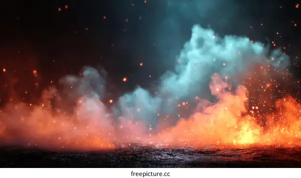 Abstract Fire and Smoke Background Illustration