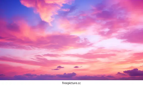 gradient pink blue sky sunset cloudscape