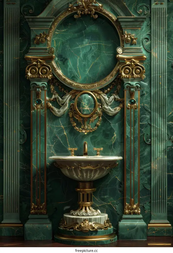 Luxury Emerald Green Bathroom Vanity Design