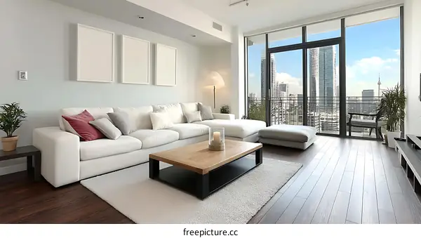 Modern City Apartment Living Room View