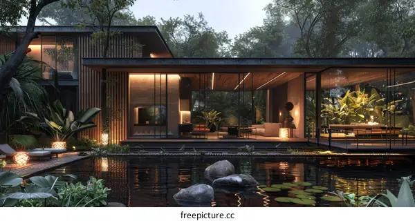 Modern Architecture's Beauty Amidst Nature's Embrace