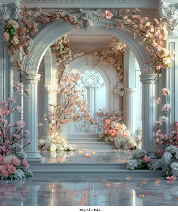 Elegant Floral Archway Interior Design
