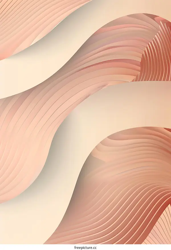 Abstract Background with Peach Colored Waves