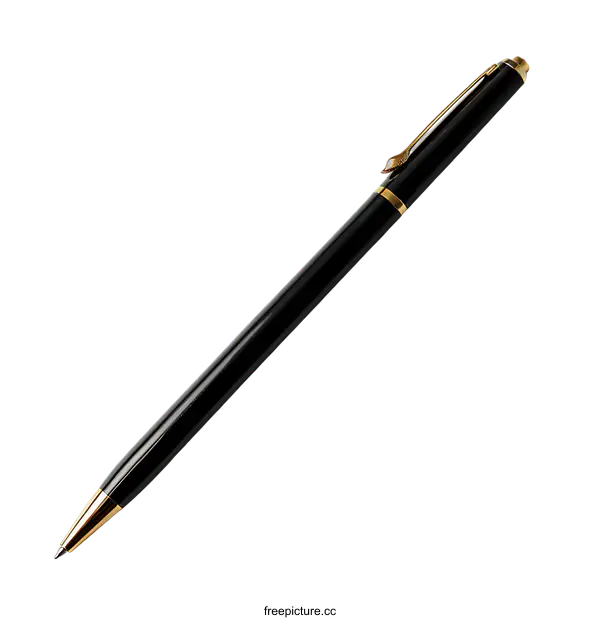[Transparent Background PNG]Black And Gold Ballpoint Pen On transparent background