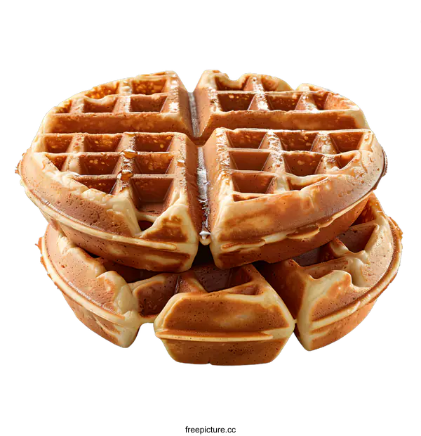 [Transparent Background PNG]A delicious breakfast of waffles