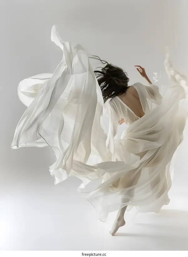 A dancer with flying dress