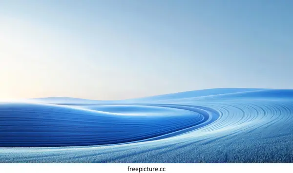 Abstract Blue Landscape with Soft Curves