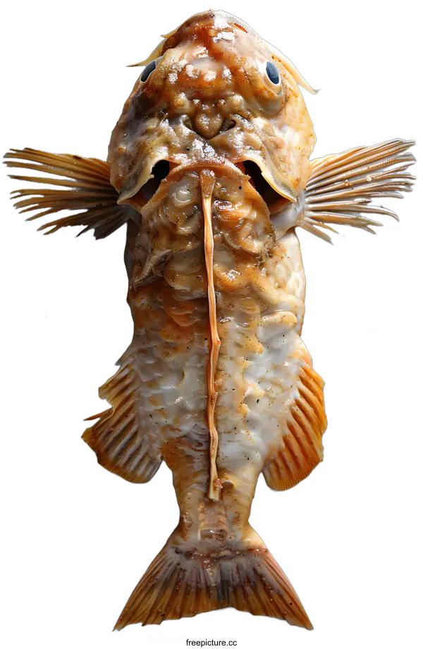 [Transparent Background PNG]A fish with a long tongue-like appendage hanging from its mouth
