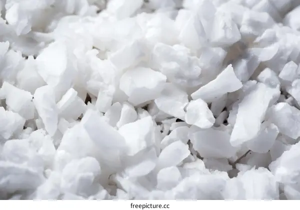Close-up of a pile of white coconut flakes