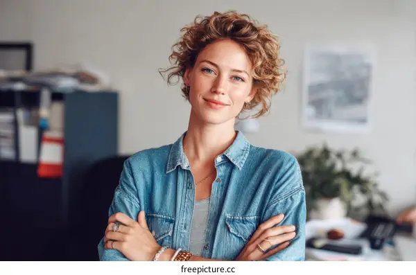 Confident Woman in a Modern Office Setting