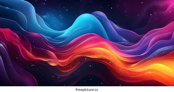 Colorful abstract shapes on a dark background