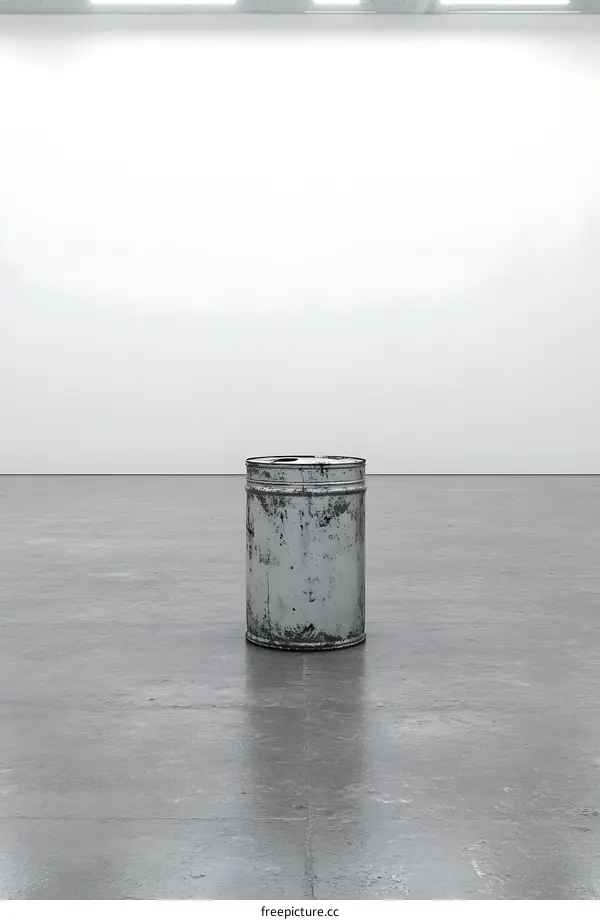 Metal Can on a Concrete Floor